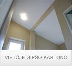 vietoje gibso kartono